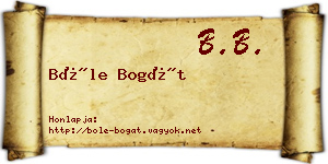 Bőle Bogát névjegykártya